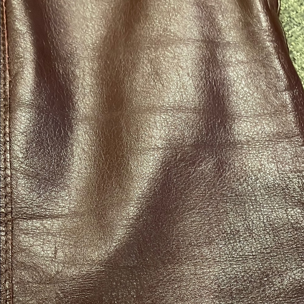 Danier Burgundy Leather Skirt (sz 10) - Picture 9 of 10